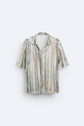 Camisa Em Rendilhos Estampado Abstrato