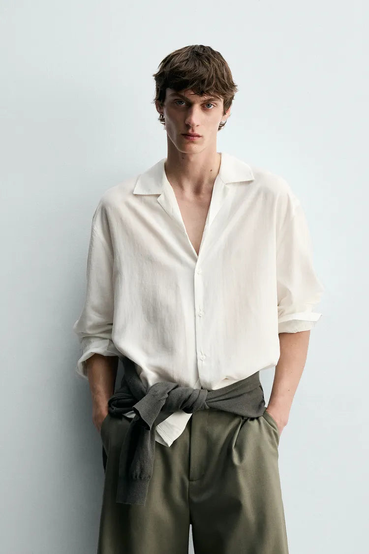 Camisa Fluida 100% Linho Relaxed Fit
