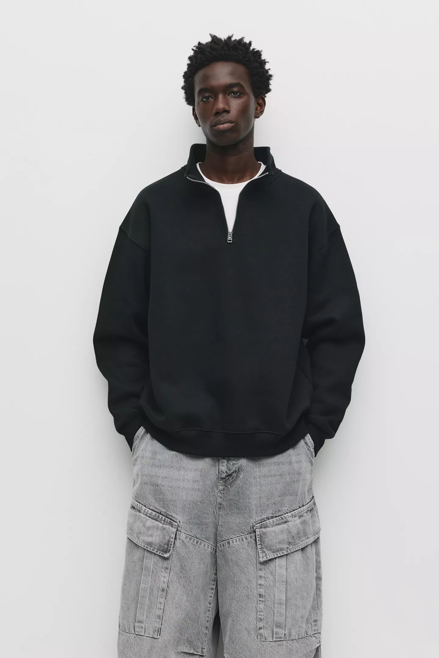 Camisola Quarter Zip Preto