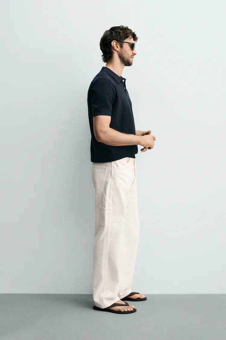 Polo Em Malha Regular Fit Com Estrutura