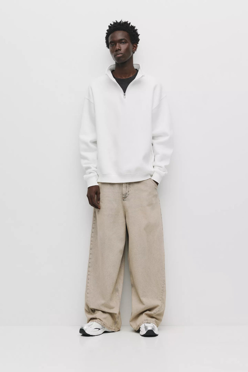 Camisola Quarter Zip Branco