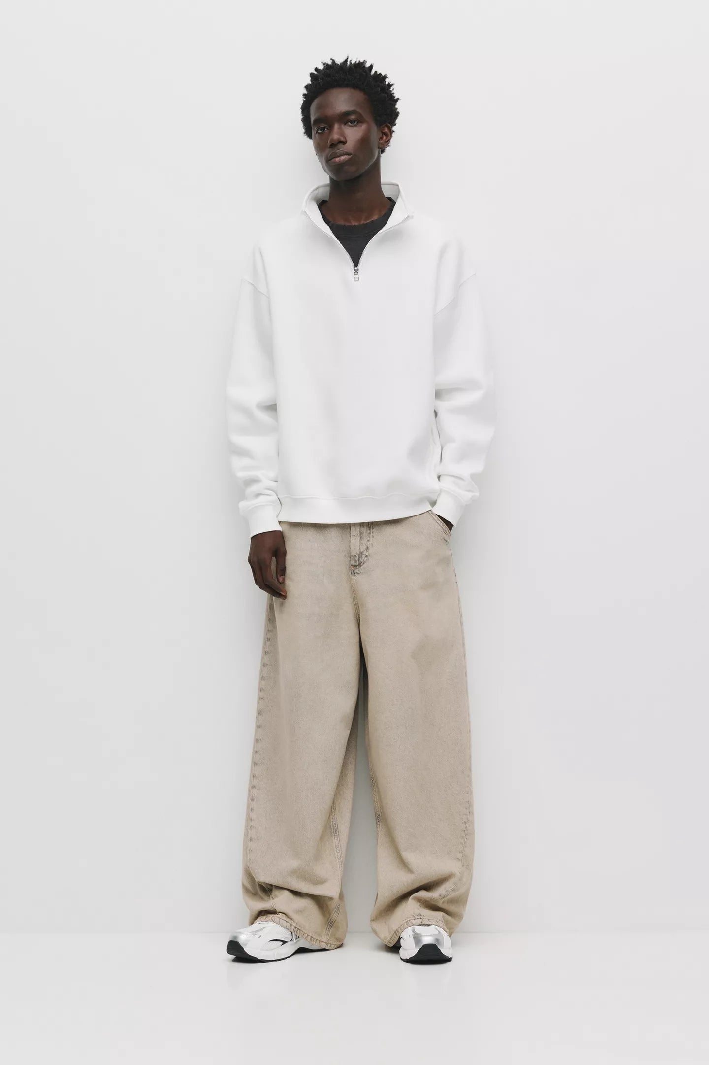 Camisola Quarter Zip Branco