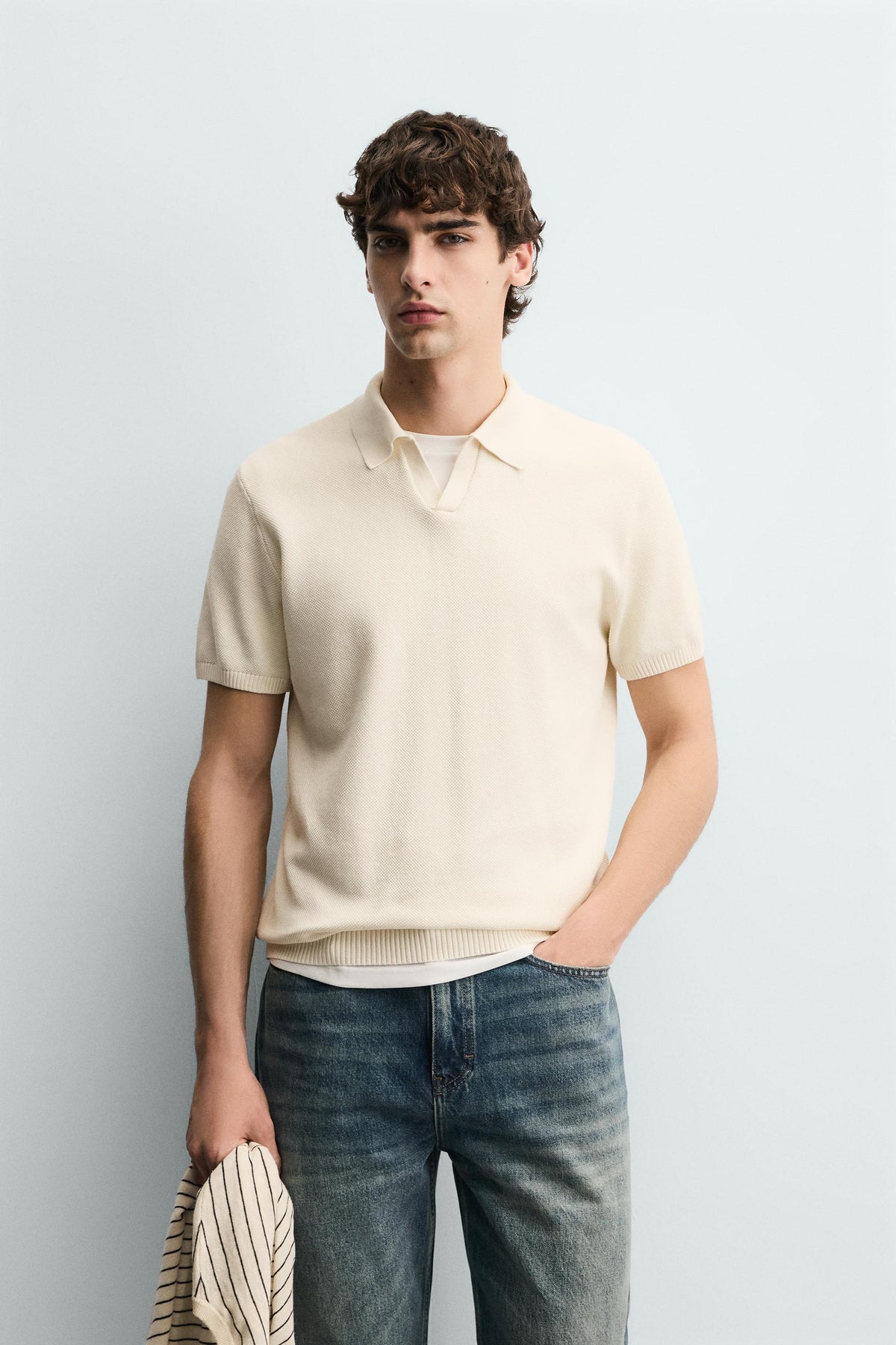Polo De Malha Estruturado Regular Fit