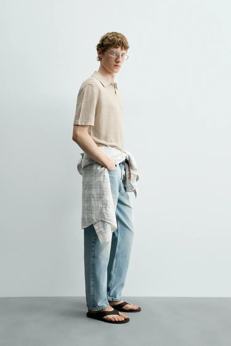 Polo 100% Linho Regular Fit
