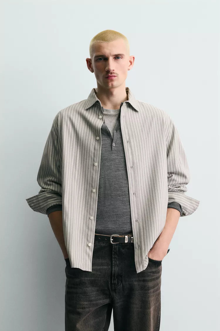 Camisa Relaxed Fit Ás Riscas