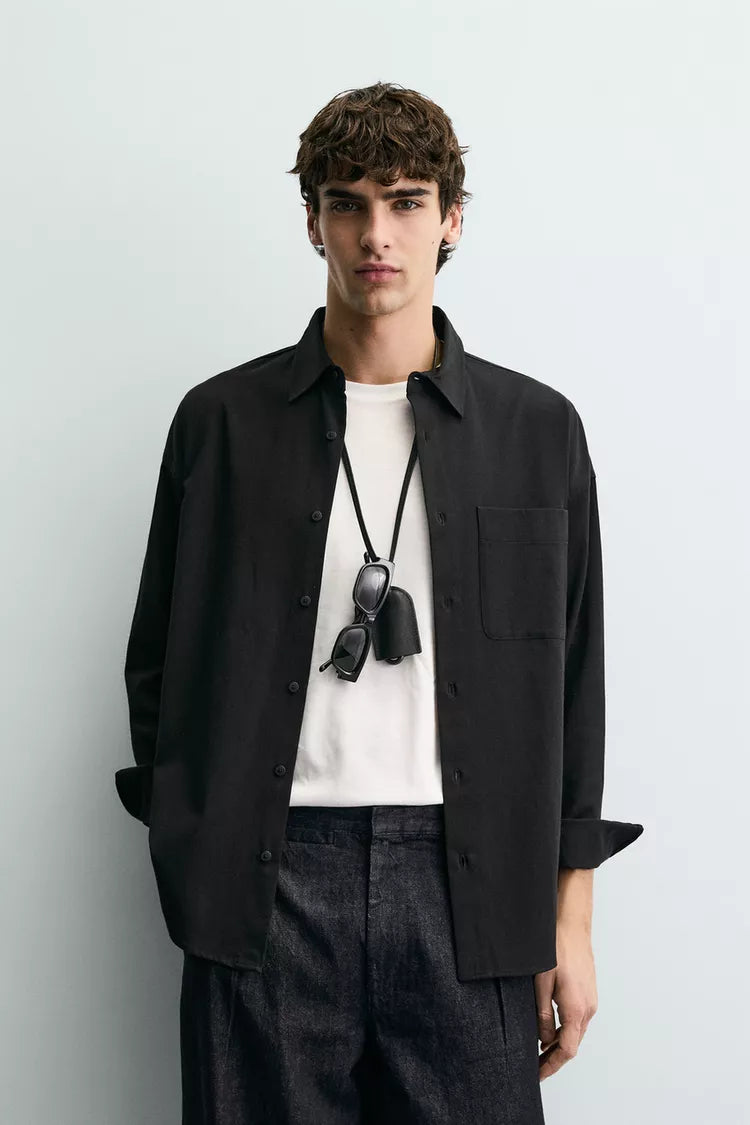 Camisa Fluida Com Bolso