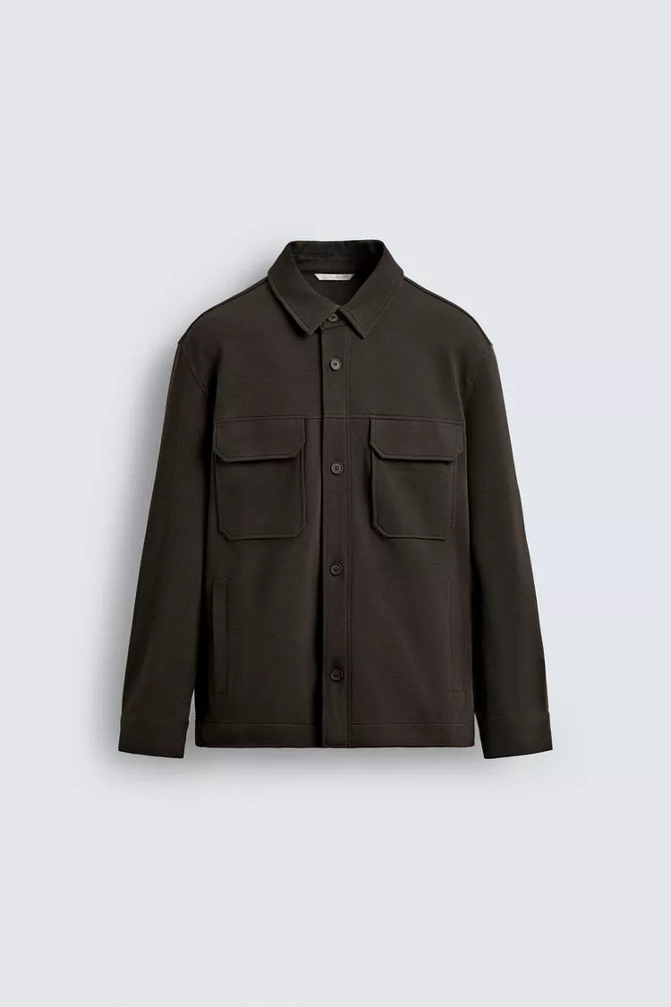 Camisa Conforto Bolsos Manga Cumprida