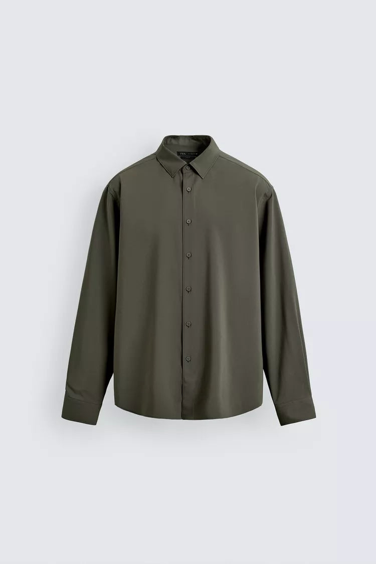 Camisa Slim Fit Tecido Acetinado
