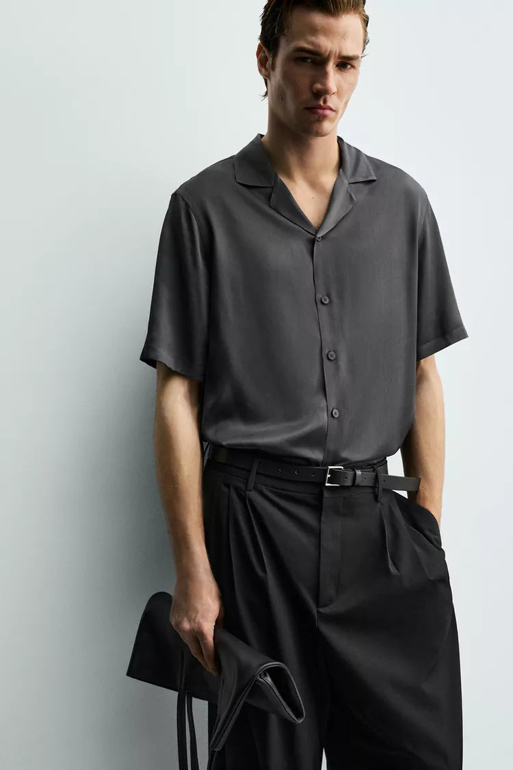 Camisa Acetinada Relaxed Fit