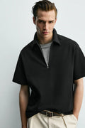 Polo Relaxed Fit Com Fecho De Correr