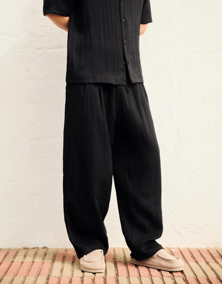 Calças Baggy Fit Rústicas