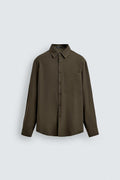 Camisa Fluída Tecido Acetinado Com Bolso