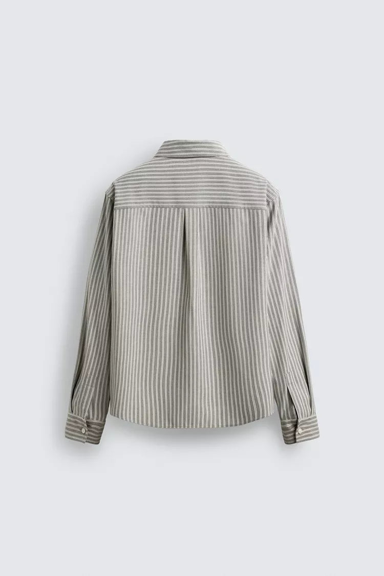 Camisa Relaxed Fit Às Riscas