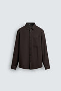 Camisa Fluída Tecido Acetinado Com Bolso