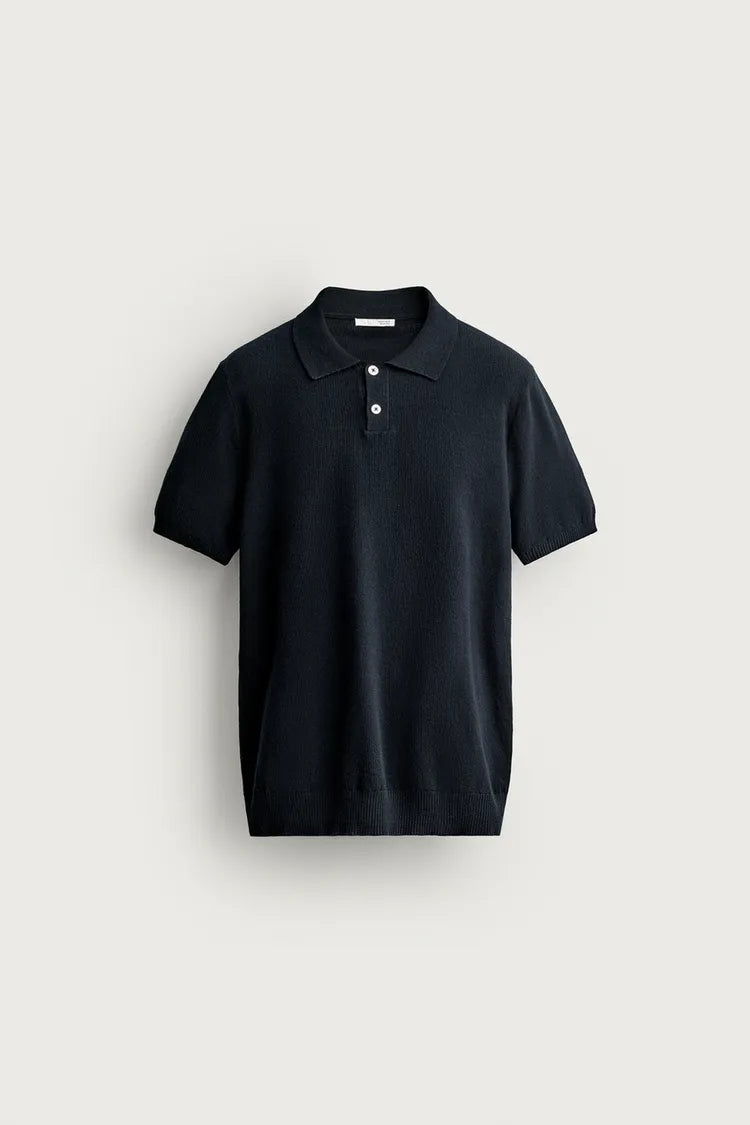 Polo Em Malha Regular Fit Com Estrutura