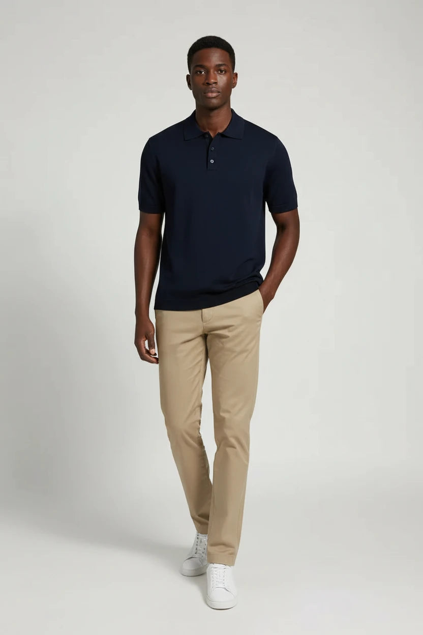 Polo De Malha Canelada
