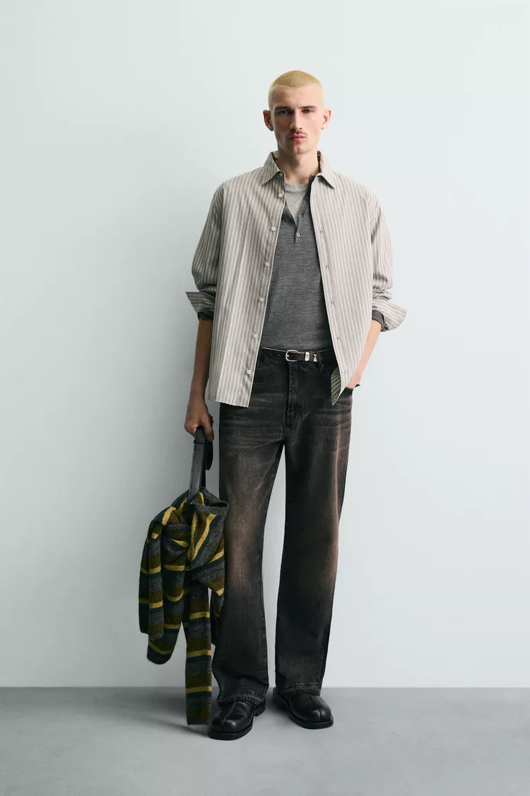 Camisa Relaxed Fit Ás Riscas