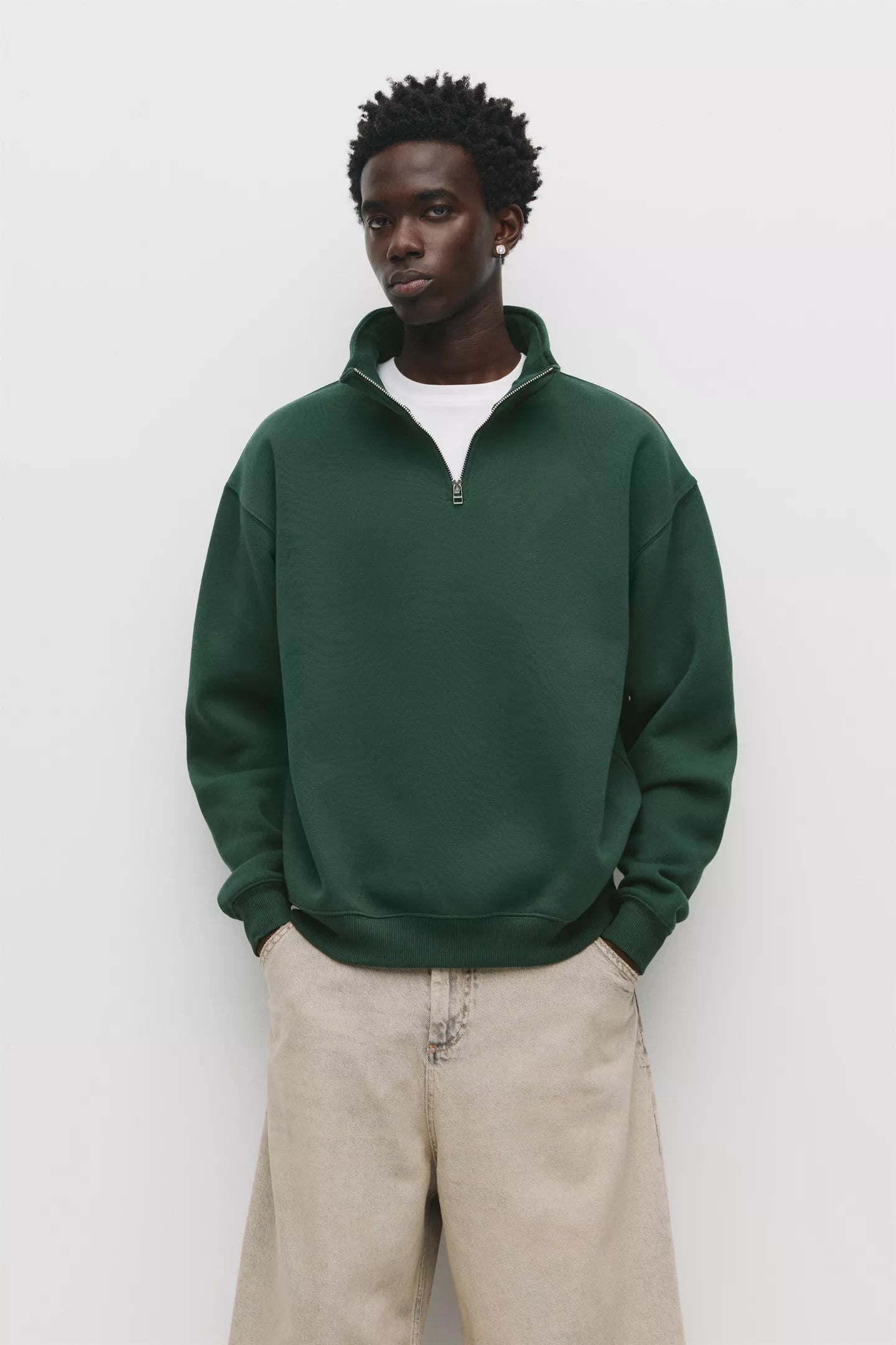 Camisola Quarter Zip Verde
