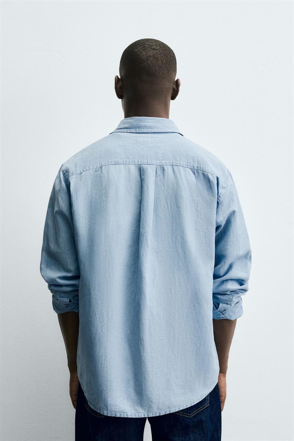 Camisa Regular Fit Em Ganga De Algodão Leve