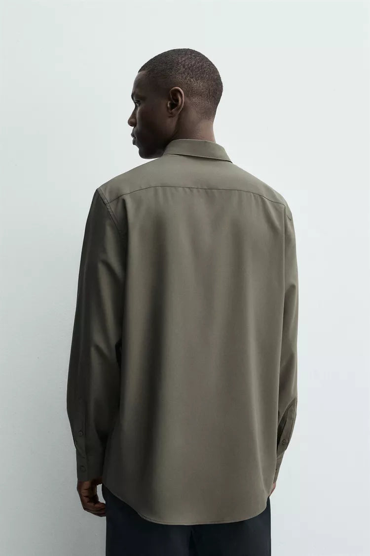 Camisa Slim Fit Tecido Acetinado