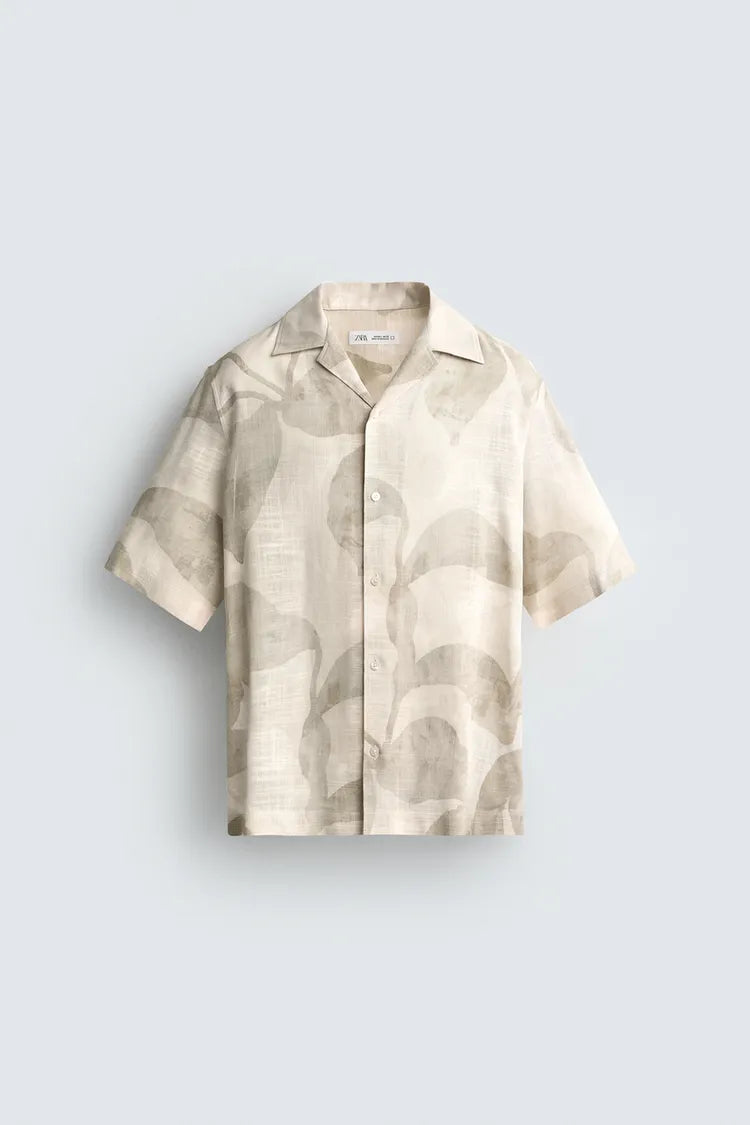 Camisa Fluida Estampado Abstrato