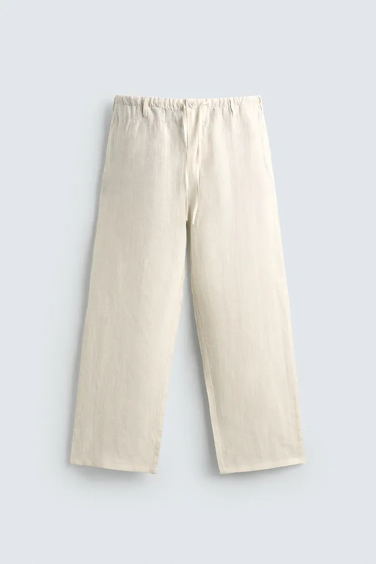 Calças Relaxed Fit 100% Linho