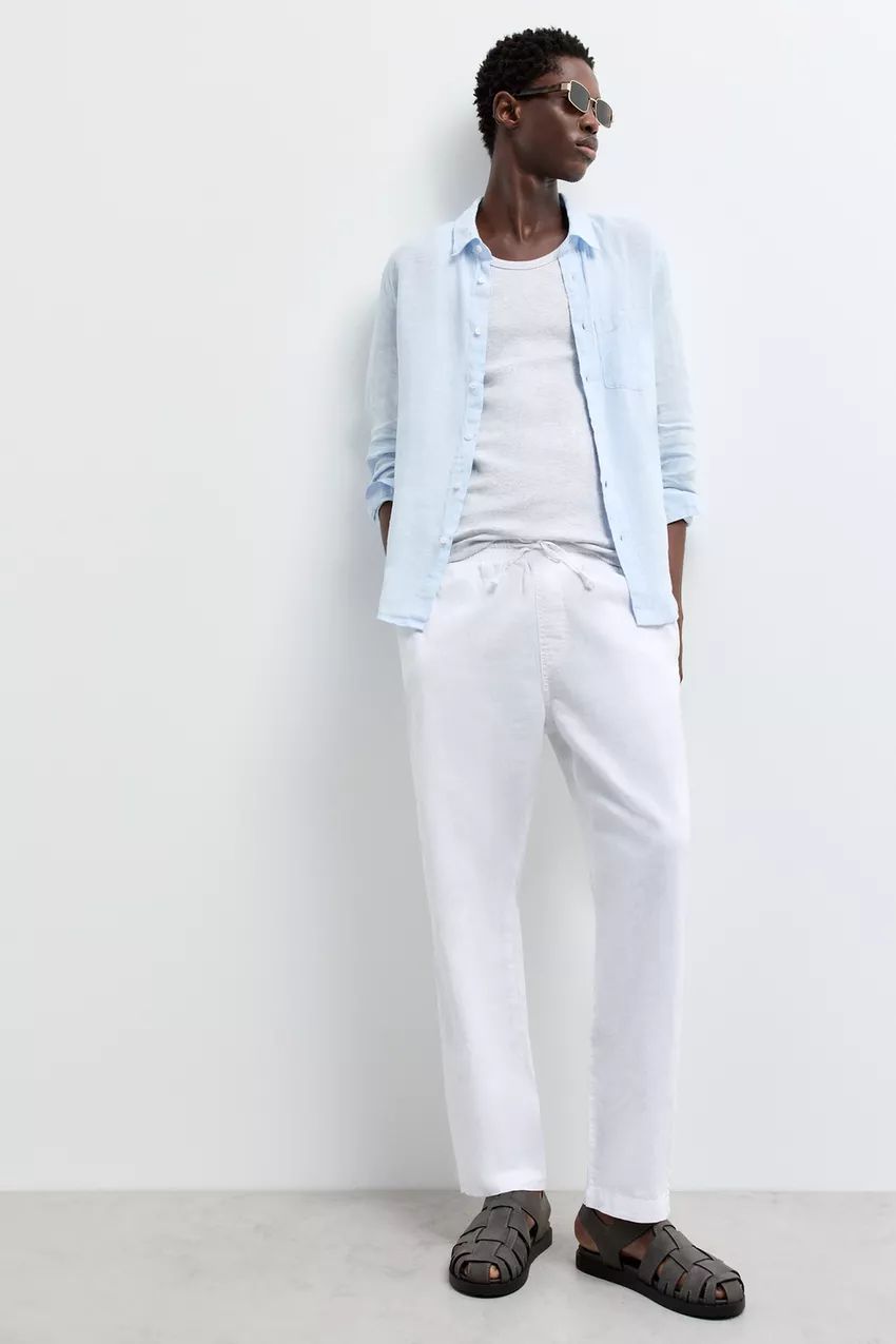 Calças Jogger Linho