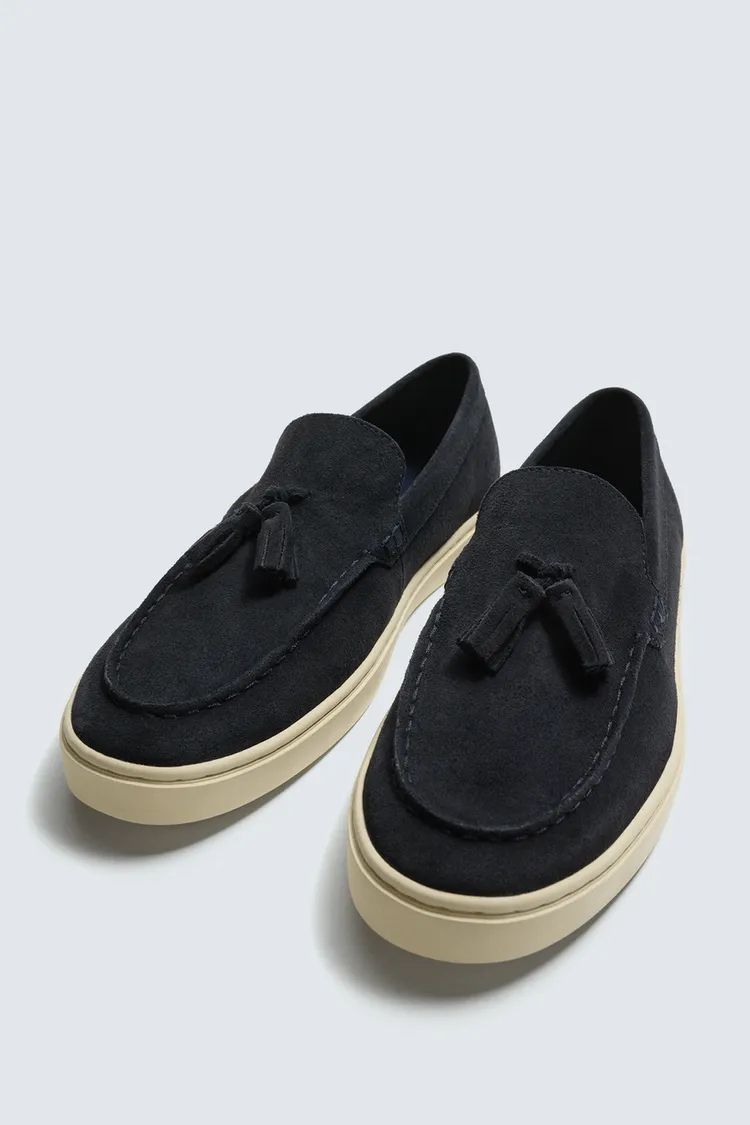Mocassim Em Pele Com Borlas
