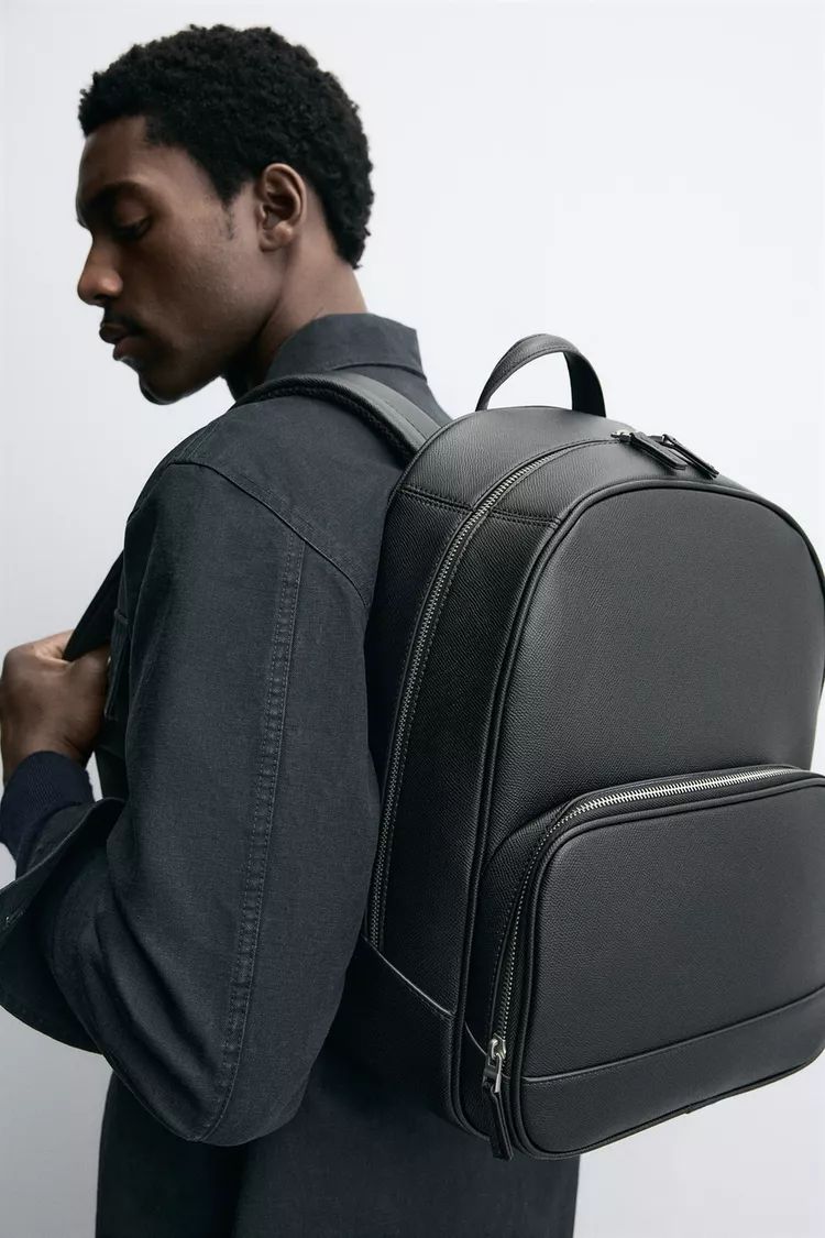 Mochila Com Textura Preta